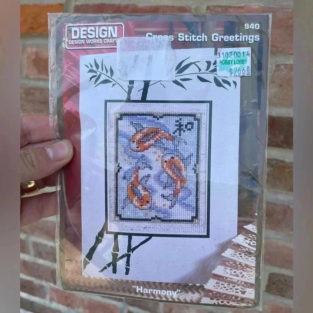 DESIGN Works Crafts Japanese KOI Fish Counted Cross Stitch Pattern Kit NEW